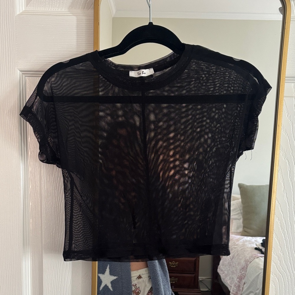 Sheer Black Mesh Top